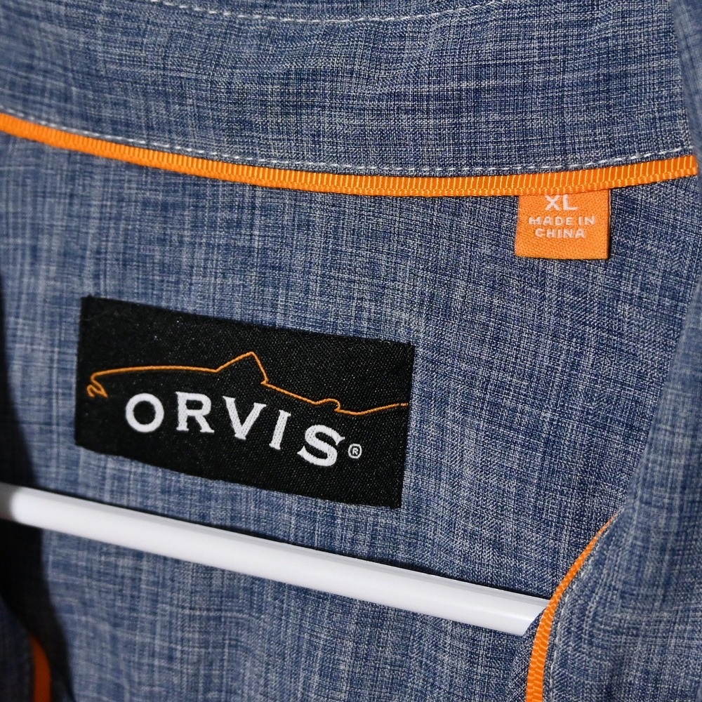 Orvis Fishing Shirt Mens Three Rivers Ranch Idaho XL Blue - Picture 4 of 9